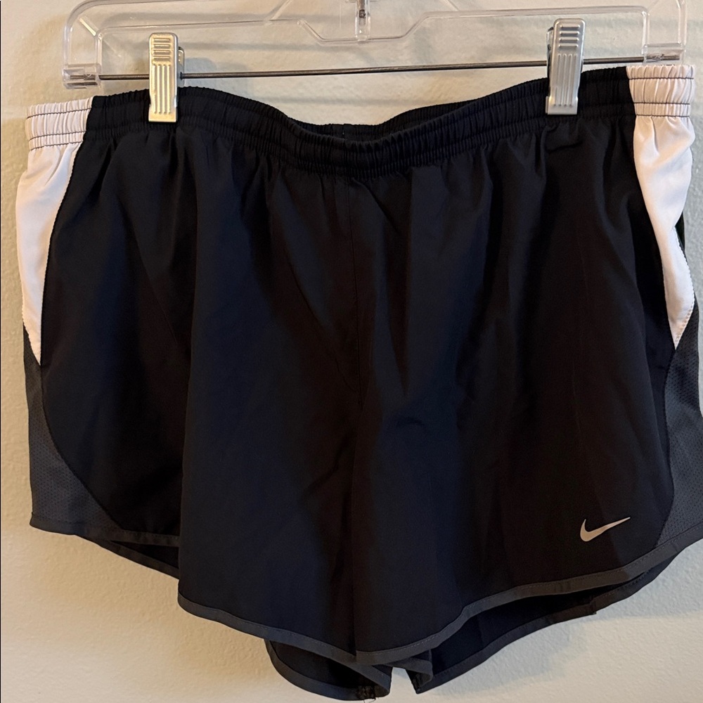 Nike Women's Black and White Athletic Shorts
